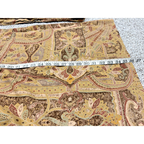 Set of 2 Ralph Lauren Bellosguardo Paisley KING Size Shams Tan Made in Italy - Picture 2 of 4